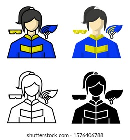 Female Avatar: Cycling Sports Icon Set