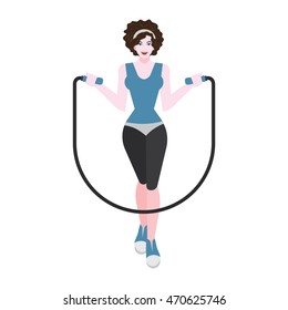 A female avatar in fitness outfit. Vector illustration