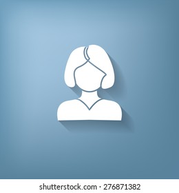 A female avatar. girl with hair tail. Avatar of a woman 