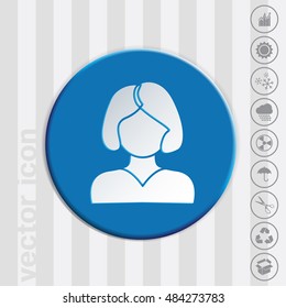 A female avatar. girl with hair tail. Avatar of a woman 
