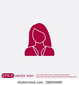 A female avatar. girl. Avatar of a woman with long hair and bangs