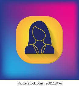 A female avatar. girl. Avatar of a woman with long hair and bangs