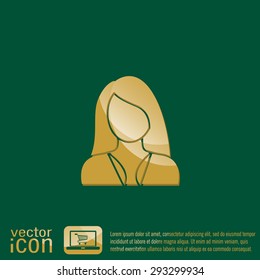 A female avatar. girl. Avatar of a woman with long hair and bangs