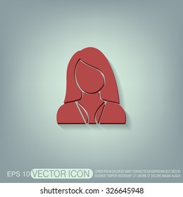 A female avatar. girl. Avatar of a woman with long hair and bangs