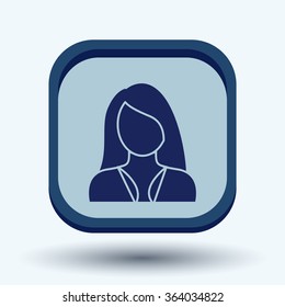 A female avatar. girl. Avatar of a woman with long hair and bangs