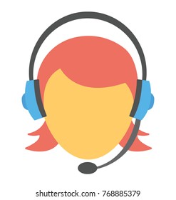 
A female avatar with headphone. A female customer representative
