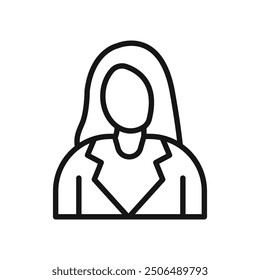 Female Avatar icon Black line art vector logo