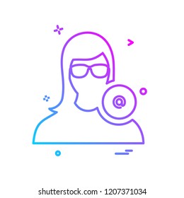 Female avatar icon design vector