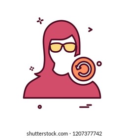 Female avatar icon design vector