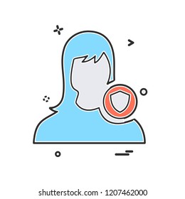 Female avatar icon design vector