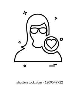 Female avatar icon design vector