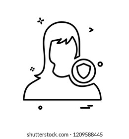Female avatar icon design vector