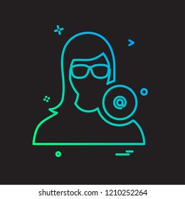 Female avatar icon design vector