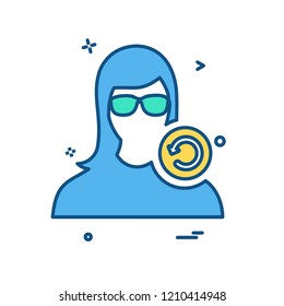Female avatar icon design vector