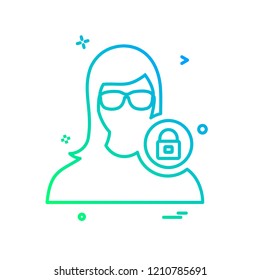Female avatar icon design vector