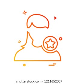 Female avatar icon design vector