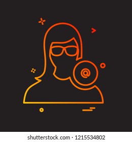 Female avatar icon design vector