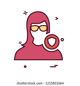 Female avatar icon design vector