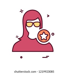 Female avatar icon design vector