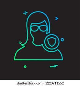 Female avatar icon design vector