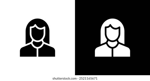 Female Avatar icon Flat fill set collection
