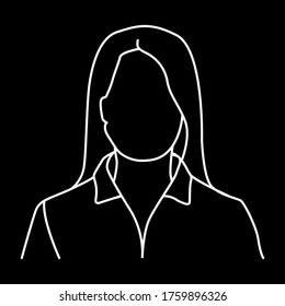 ilustración vectorial aislada del icono del avatar femenino