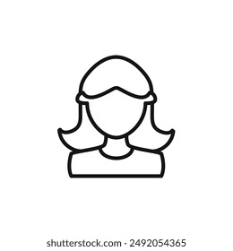 Female Avatar icon outline collection in black and on white background