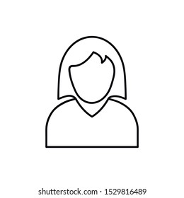 Female avatar icon suitable for info graphics, websites and print media and interfaces. Line vector icon.