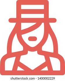 Female avatar icon in trendy flat style isolated on white background