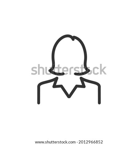 Female avatar icon user person profile symbol. Teacher, businesswoman avatar. Woman icon