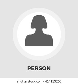Female avatar icon vector. Flat icon isolated on the white background. Editable EPS file. Vector illustration.