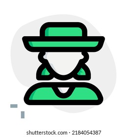 Female avatar with low ponies and sombrero hat