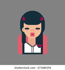 Female avatar. Modern simple and clean design. Vector icon in flat style. Eps10.