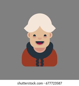 Female avatar. Modern simple and clean design. Vector icon in flat style.
