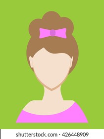 Female avatar or pictogram for social networks. Modern flat colorful style. Vector illustration