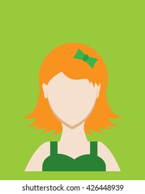 Female avatar or pictogram for social networks. Modern flat colorful style. Vector illustration