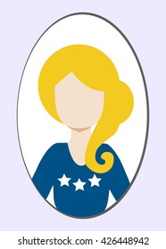 Female avatar or pictogram for social networks. Modern flat colorful style. Vector illustration