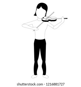 Female avatar playing a violin. Vector illustration design