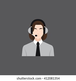 A female avatar of professions people. Flat style icons. Occupation avatar. Female customer sevice icon. Vector illustration