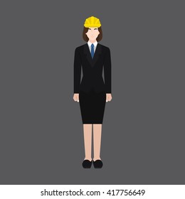 A female avatar of professions people. Full body. Flat style icons. Occupation avatar. Business woman / boss / employer icon. Vector illustration