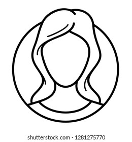 Female Avatar Profile Vector Flat Outline Stock Vector (Royalty Free ...