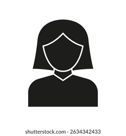 Female Avatar Silhouette Solid Icon. Anonymous User Profile, Female Identification, And Social Media Representation Symbol. Digital Identity. Isolated Vector Illustration. - Powered by Shutterstock - Get 15% off with code: PIKWIZARD15