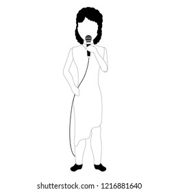Female avatar singing image. Vector illustration design