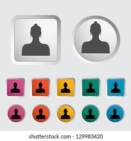 Female avatar single icon. Vector illustration.