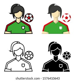 Female Avatar: Soccer Football Sports Icon Set