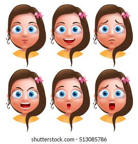 Female Avatar Vector Character Set Teenager Stock Vector (Royalty Free ...