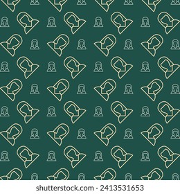 Female Avatar vector design repeating trendy pattern illustration background