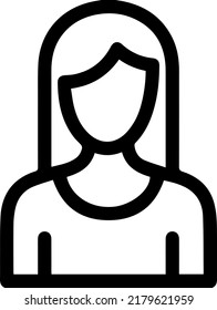 female avatar vector icon - minimalist and linear style.