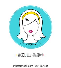 Female avatar. Vector illustration.