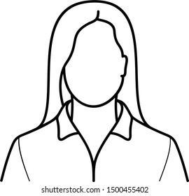 Female avatar. Vector outline icon.